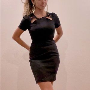 Halston Heritage midi black dress